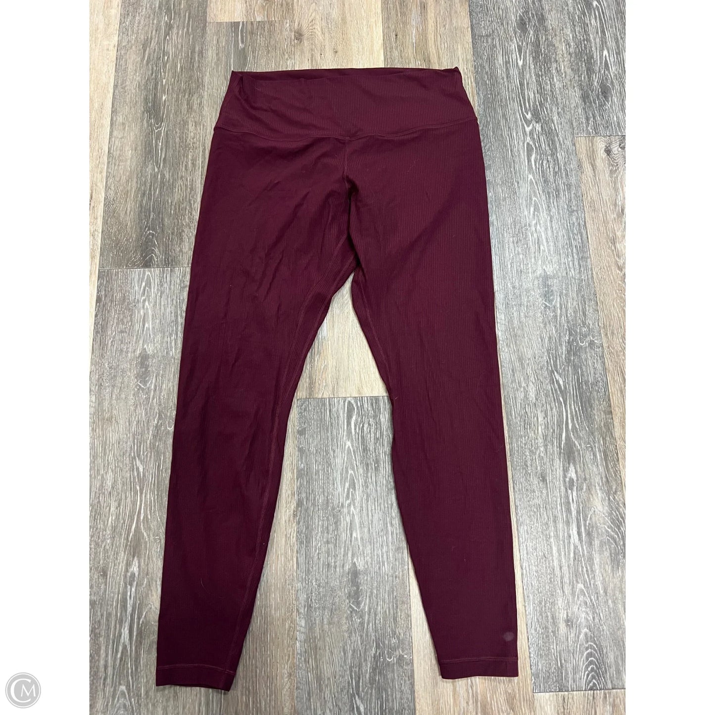 Athletic Leggings By Lululemon In Maroon, Size: 14