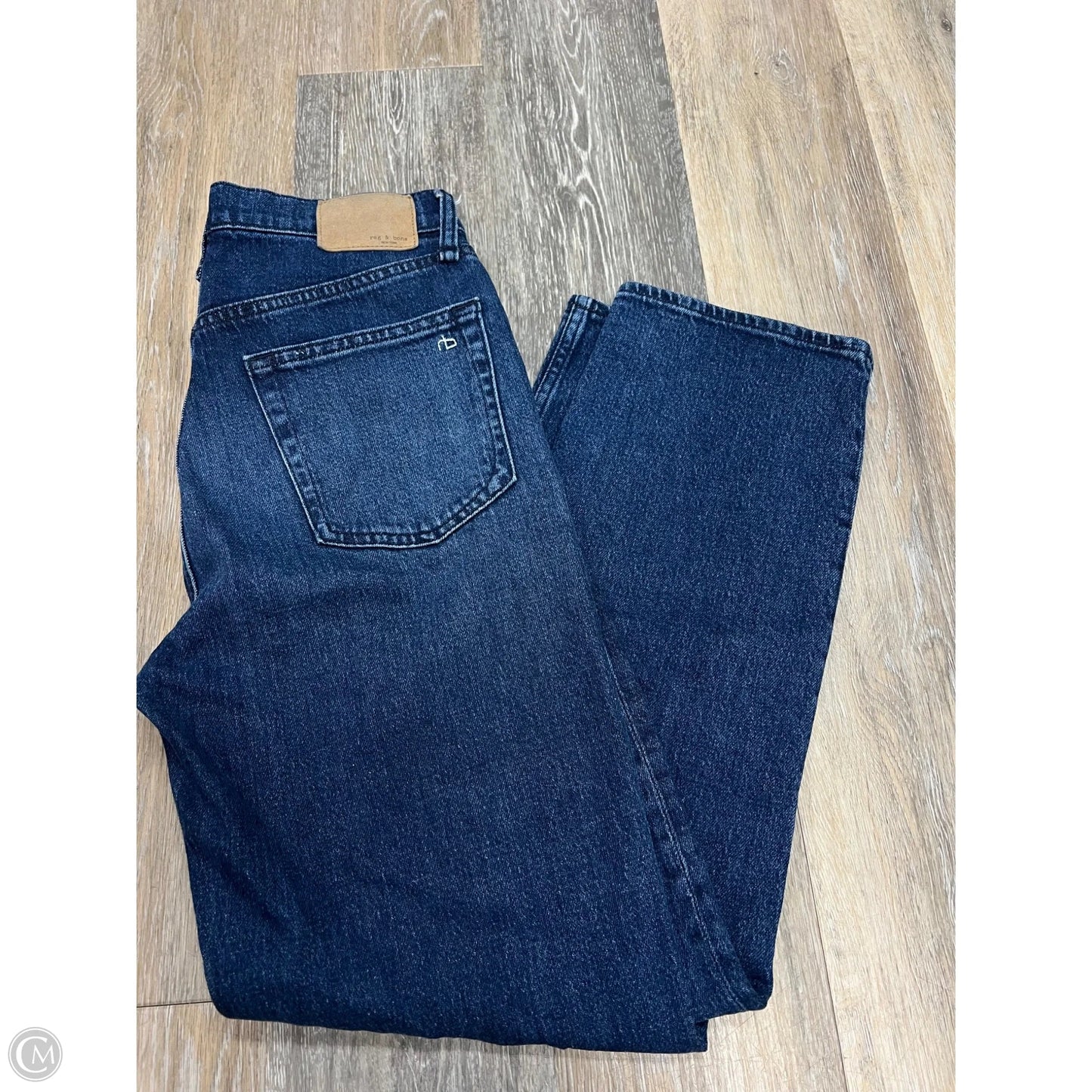 Jeans Straight By Rag And Bone In Blue Denim, Size: 4
