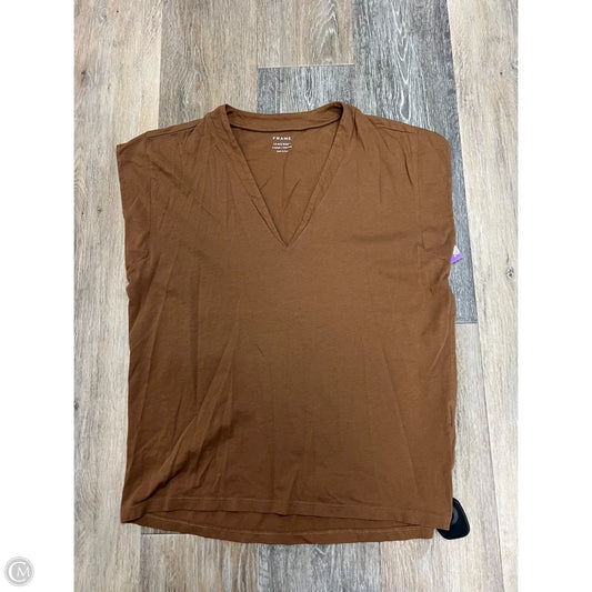 Top Short Sleeve By Frame In Brown, Size: Xs