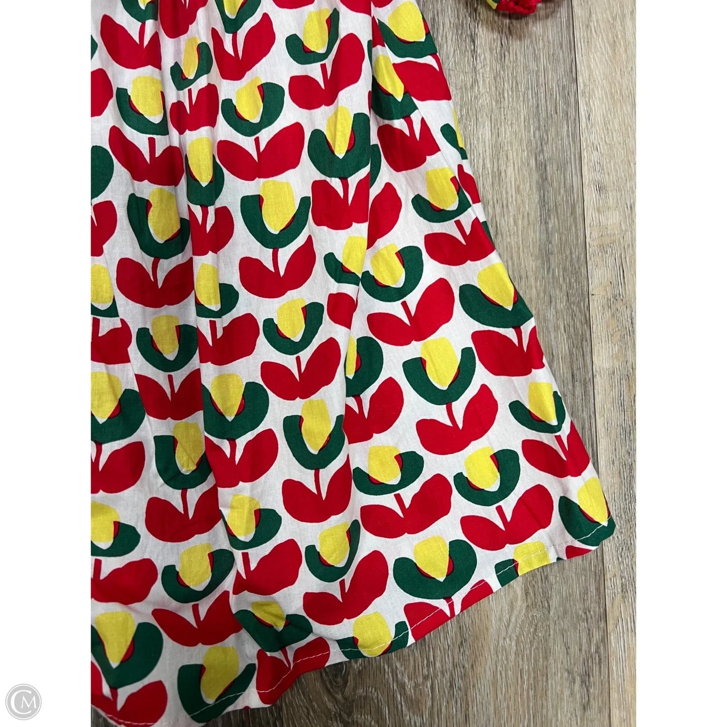 Blouse Short Sleeve By Entro In Red & White, Size: M