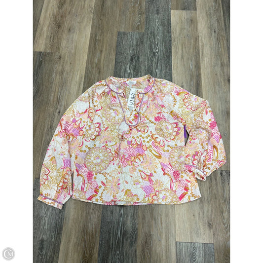 Blouse Long Sleeve By Avara In Multi-colored, Size: S