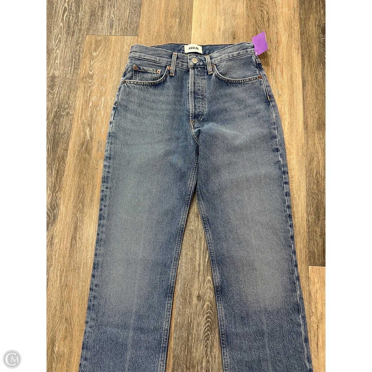 Jeans Straight By Agolde In Blue Denim, Size: 0