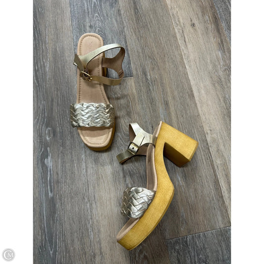 Sandals Heels Block By Seychelles In Gold, Size: 10