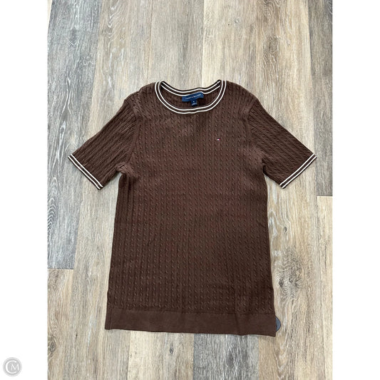 Sweater Short Sleeve By Tommy Hilfiger In Brown, Size: M