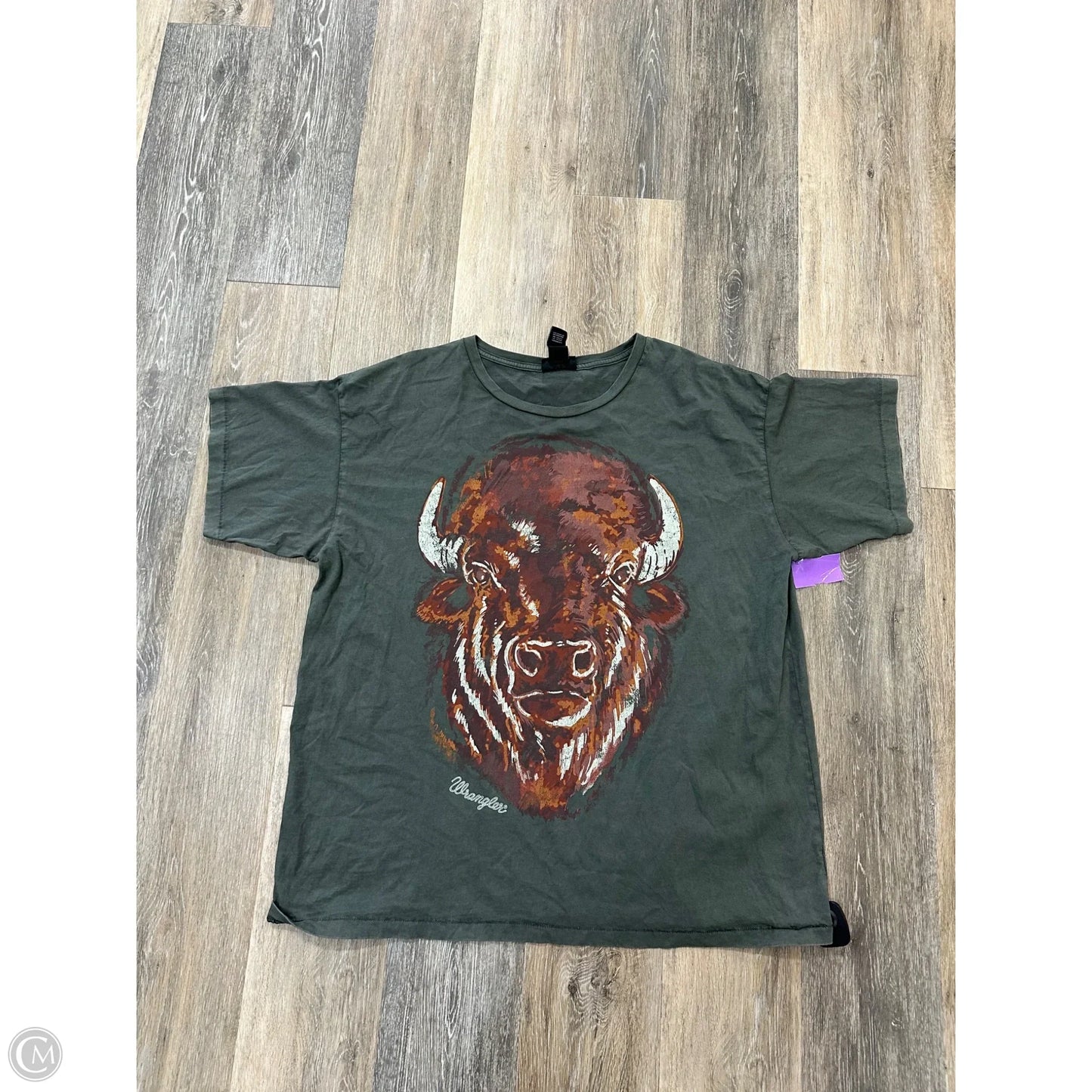 Top Short Sleeve By Wrangler In Green, Size: M