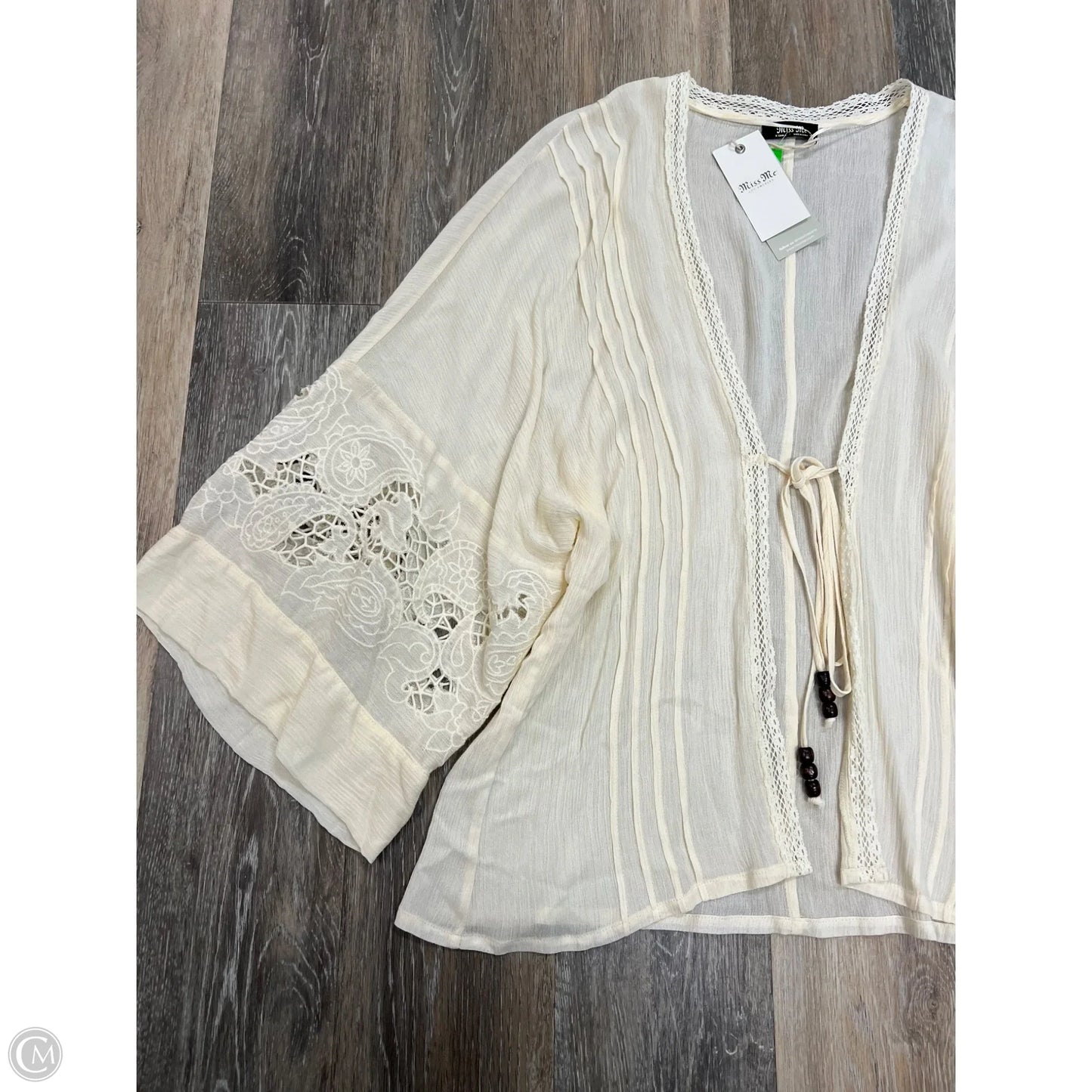 Blouse Long Sleeve By Miss Me In Cream, Size: Xs