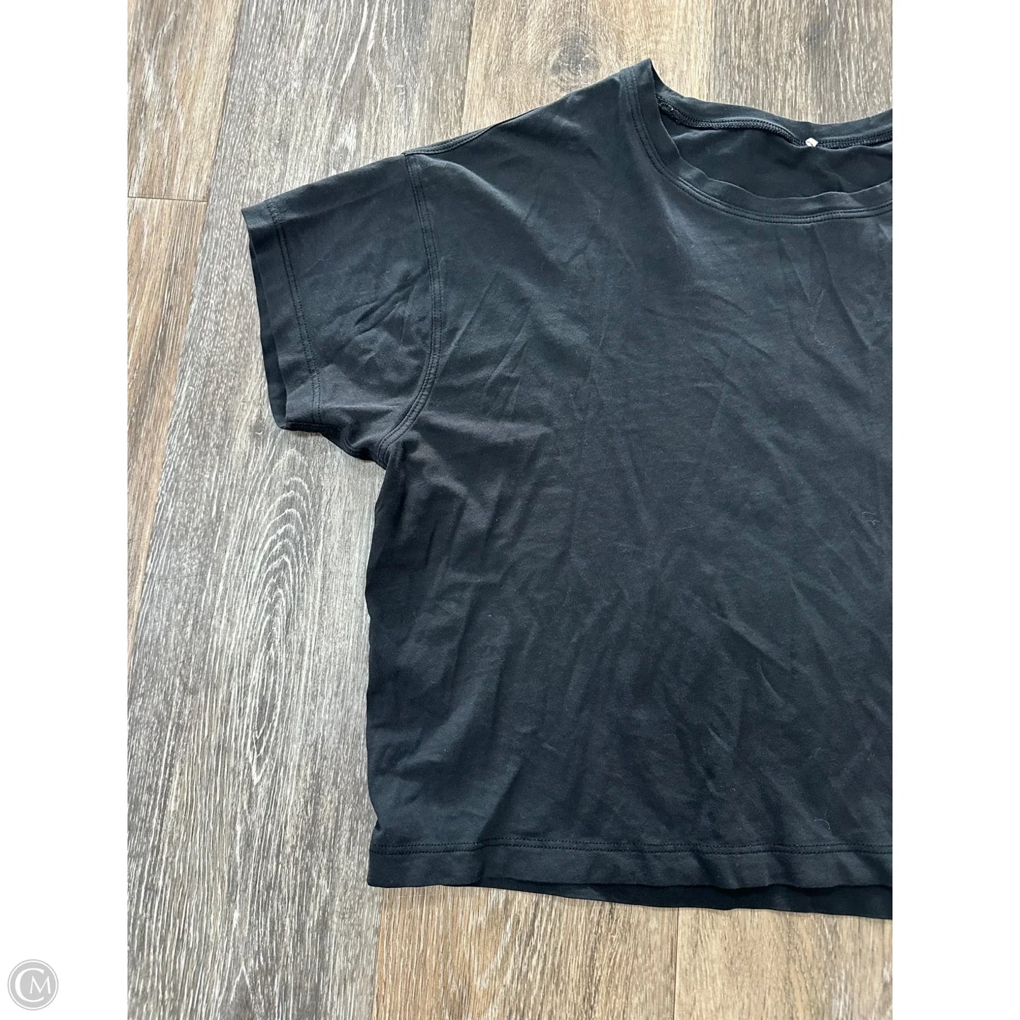 Athletic Top Short Sleeve By Lululemon In Black, Size: M