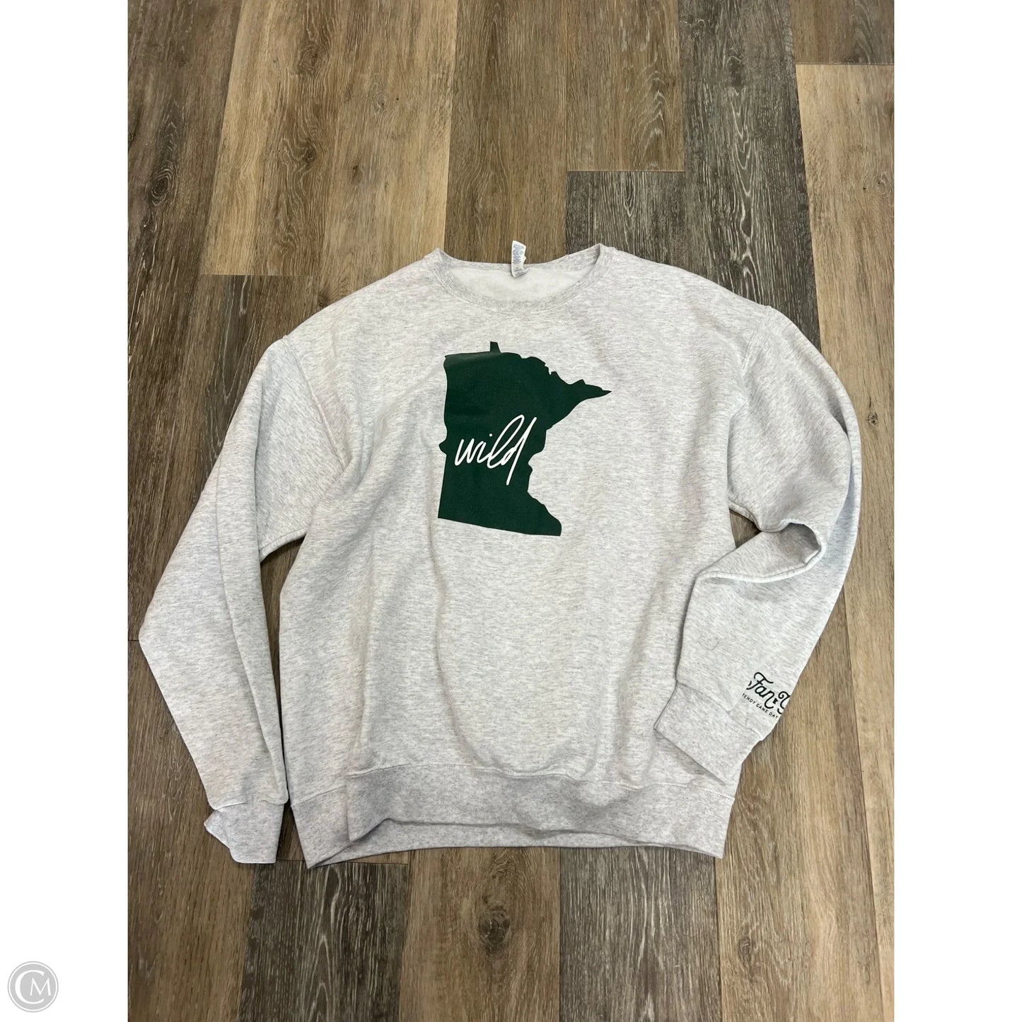 Sweatshirt Crewneck By Fan Girl In Grey, Size: L