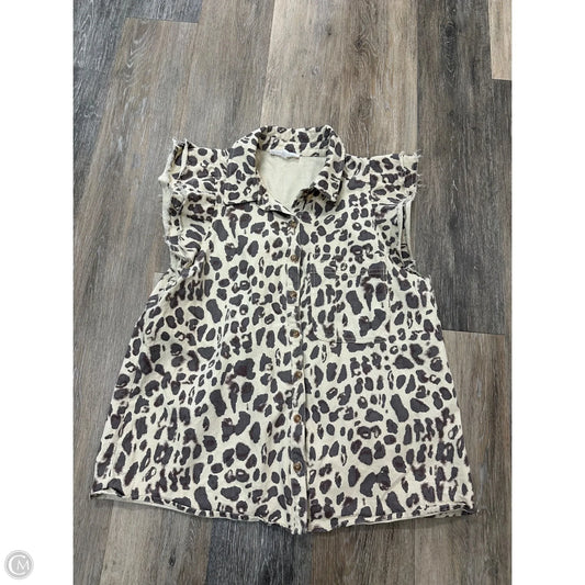 Blouse Short Sleeve By Entro In Animal Print, Size: L