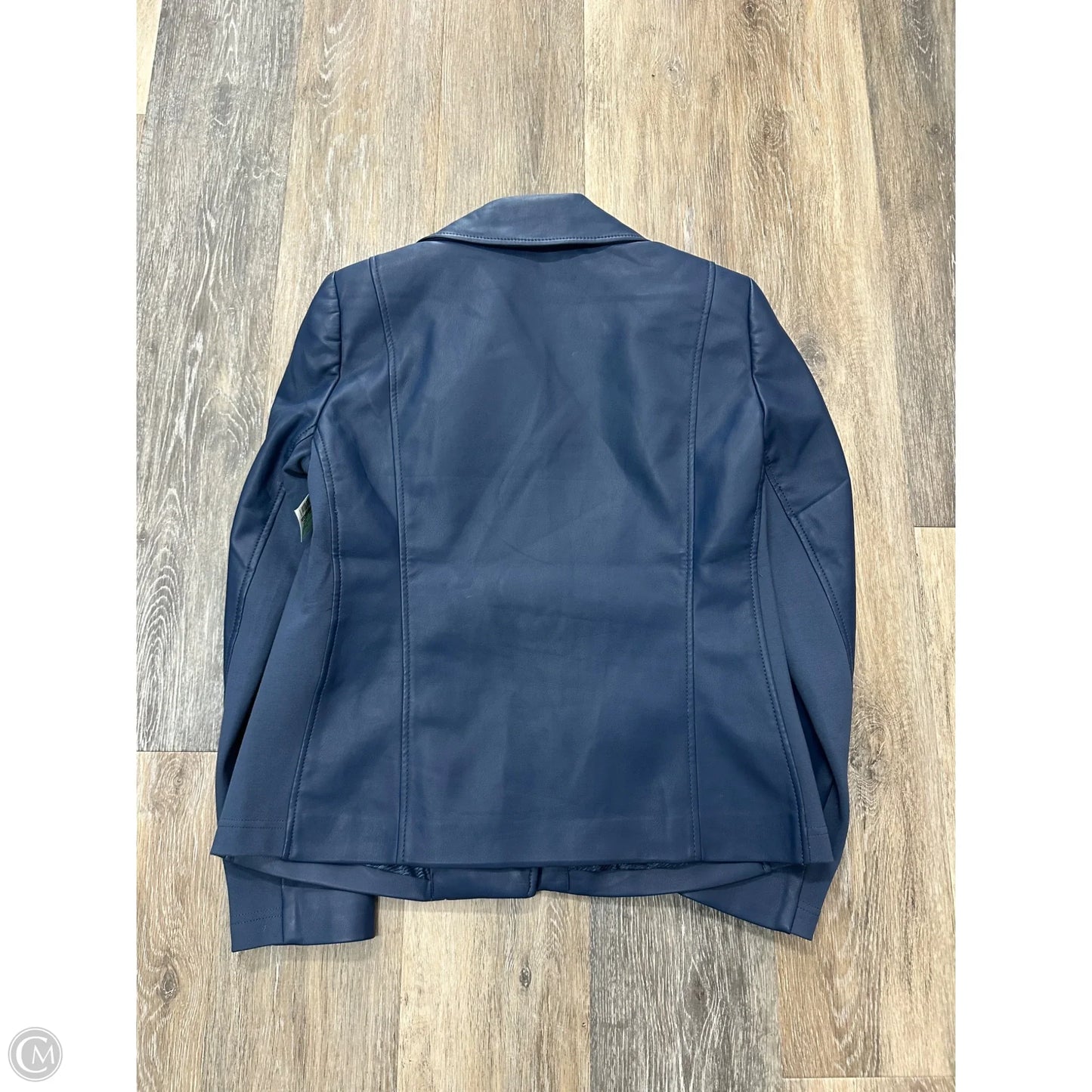 Jacket Moto By Chicos In Blue, Size: 4