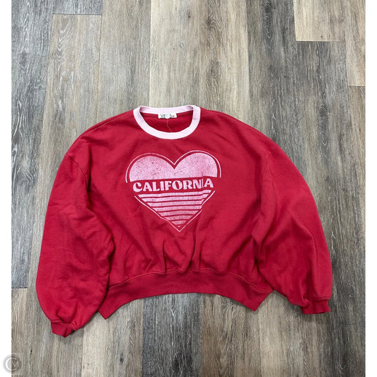 Sweatshirt Crewneck By Vinyl Icons In Red, Size: L