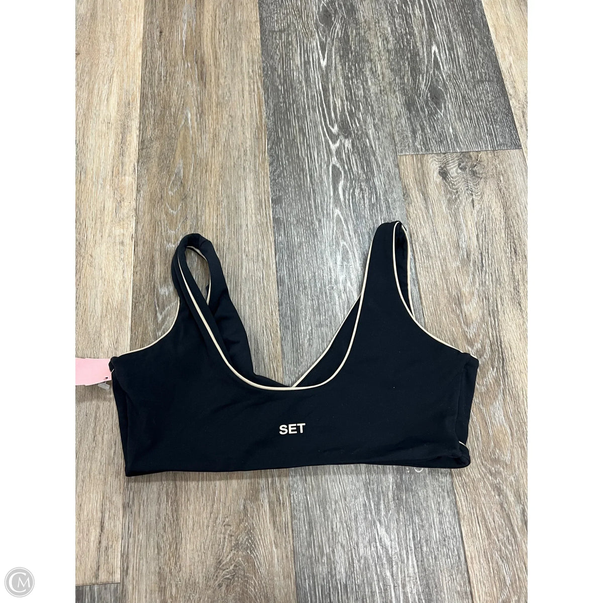 Athletic Bra By Set Active In Black, Size: M