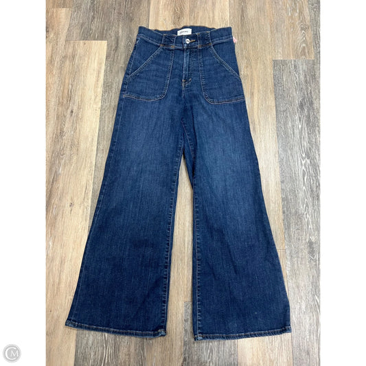-Jeans Wide Leg By Frame In Blue Denim, Size: 4/27