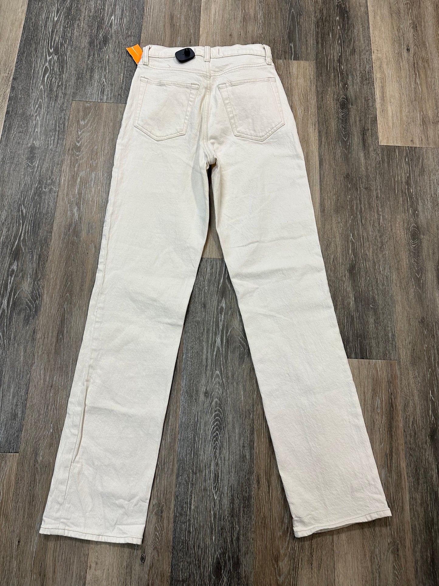 Jeans Straight By Abercrombie And Fitch In Cream, Size: 2L