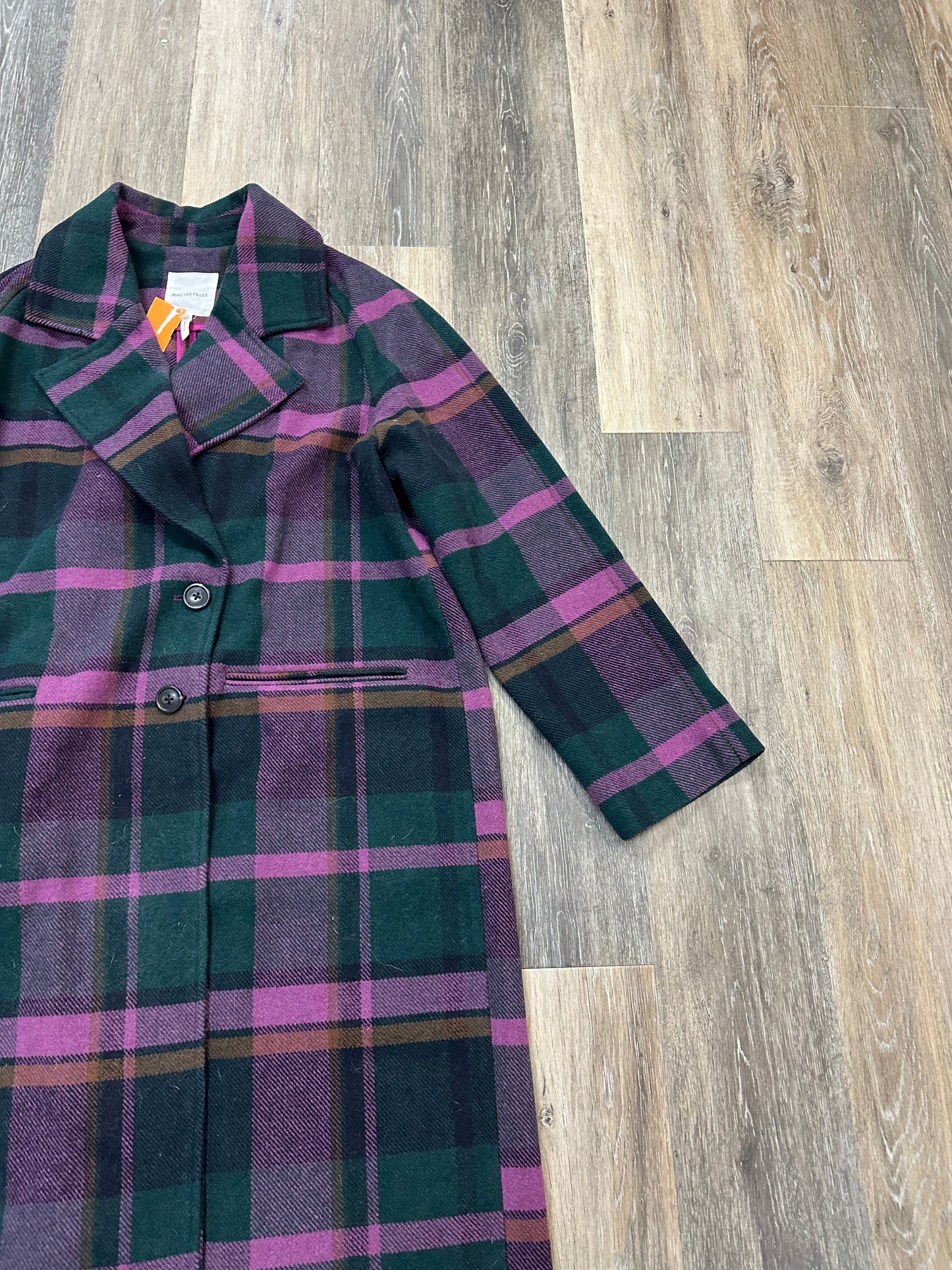 Coat Peacoat By Avec Les Filles In Plaid Pattern, Size: Xl