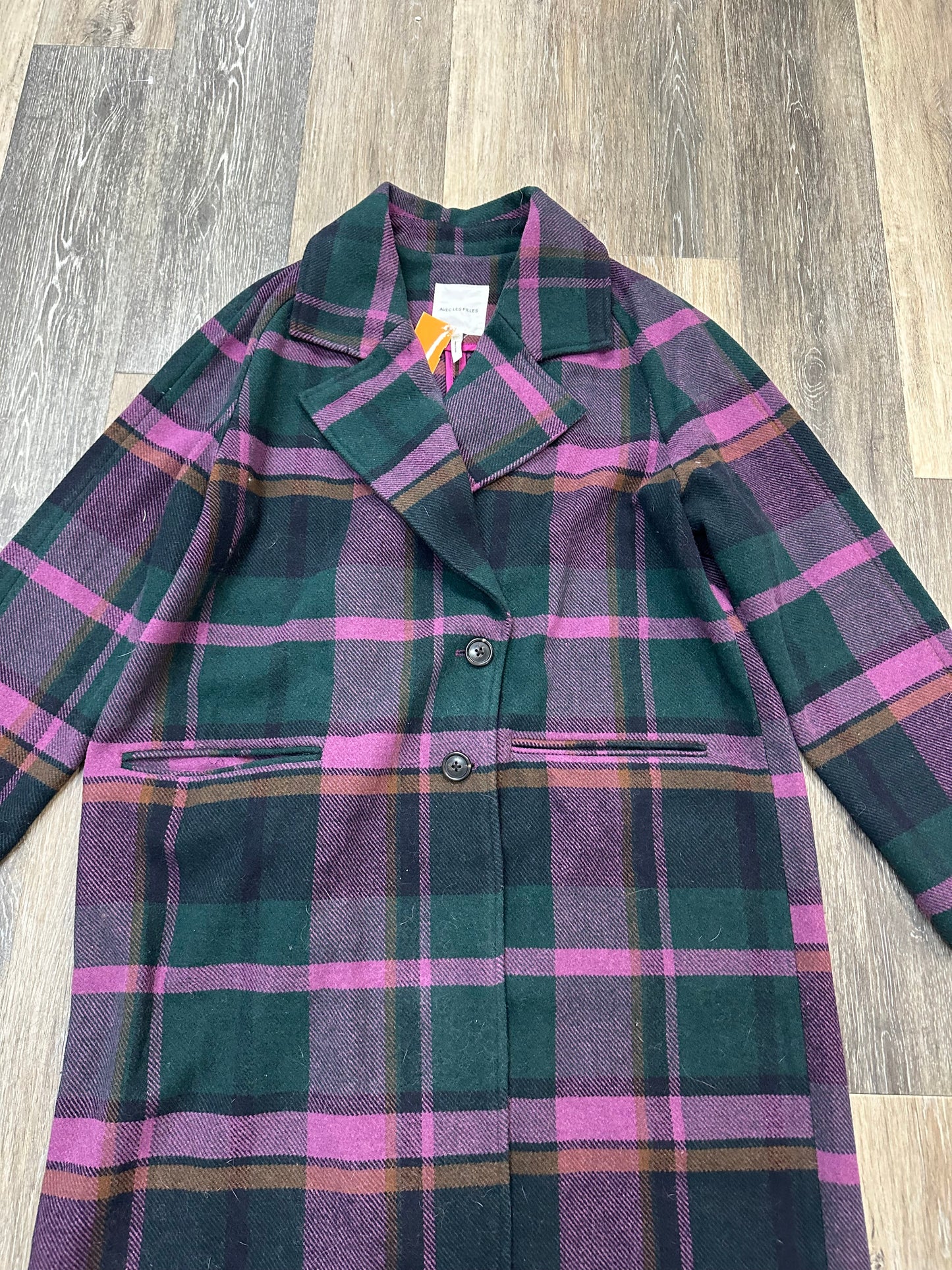 Coat Peacoat By Avec Les Filles In Plaid Pattern, Size: Xl