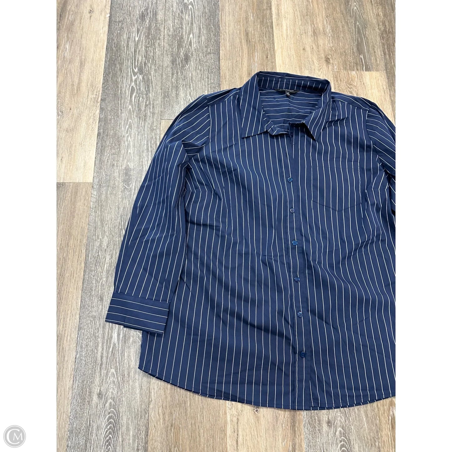 Blouse Long Sleeve By Liverpool In Blue, Size: 2x