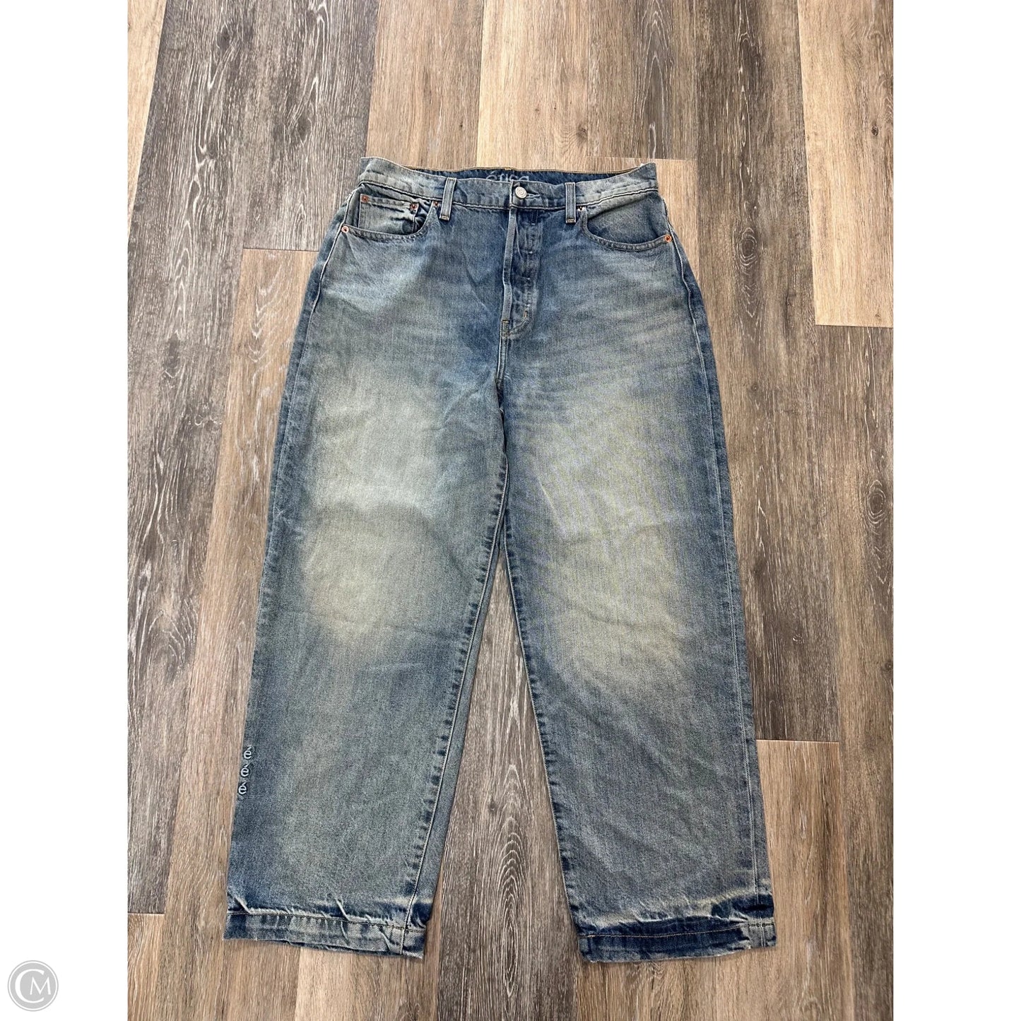 Jeans Wide Leg By Etica In Blue Denim, Size: 10