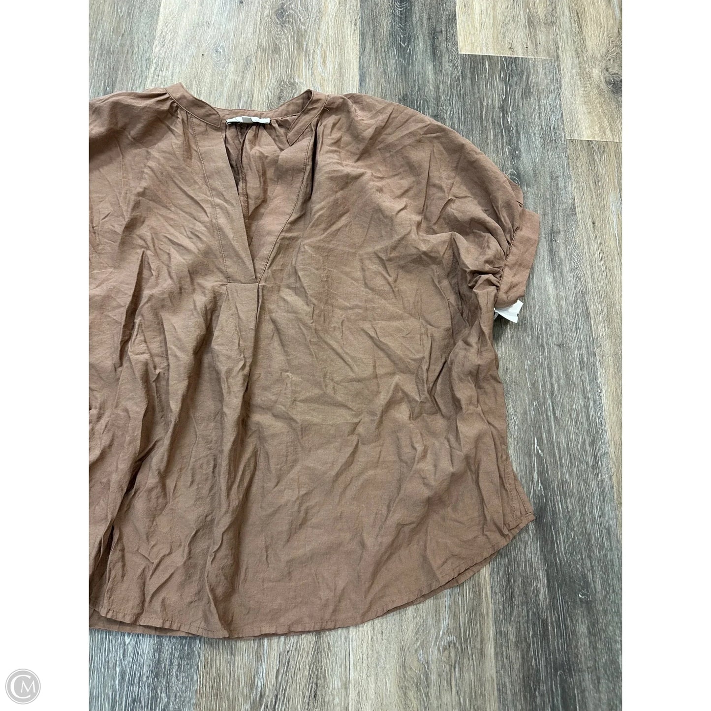 Top Short Sleeve By Pinch In Brown, Size: S