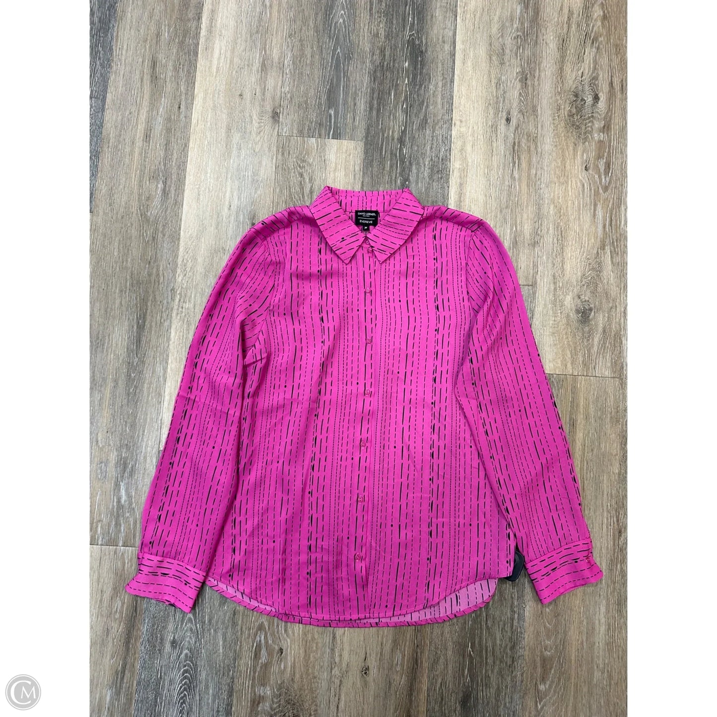 Blouse Long Sleeve By Evereve In Pink, Size: M