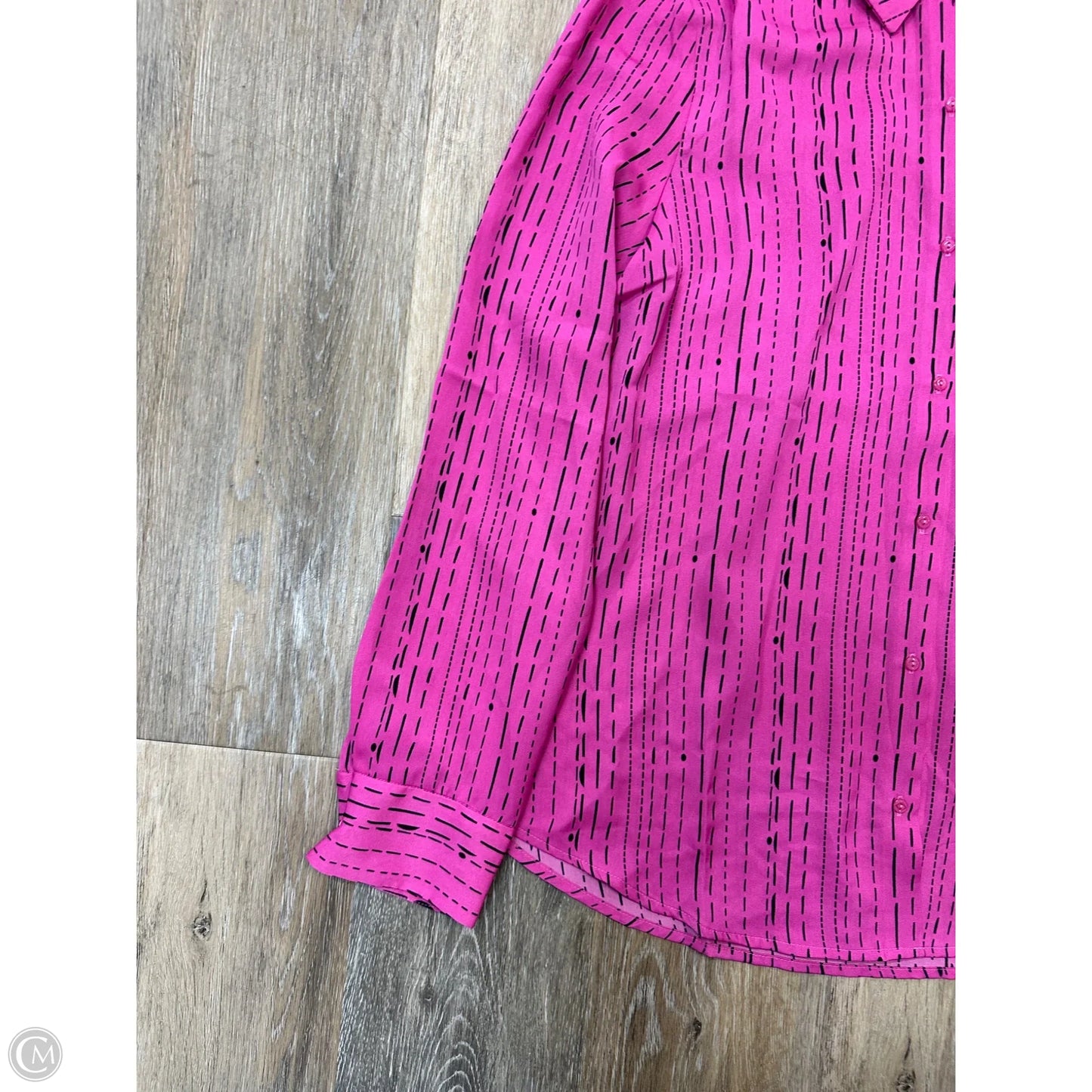 Blouse Long Sleeve By Evereve In Pink, Size: M
