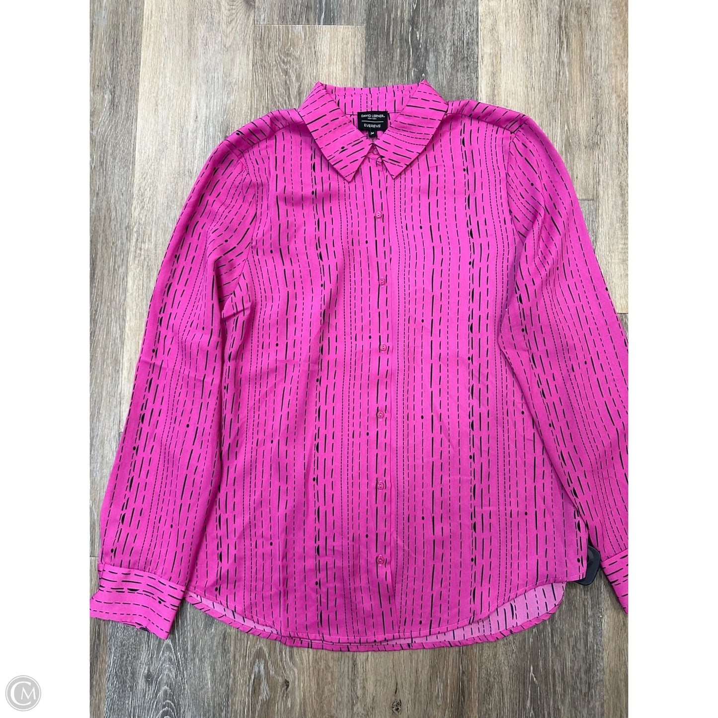 Blouse Long Sleeve By Evereve In Pink, Size: M