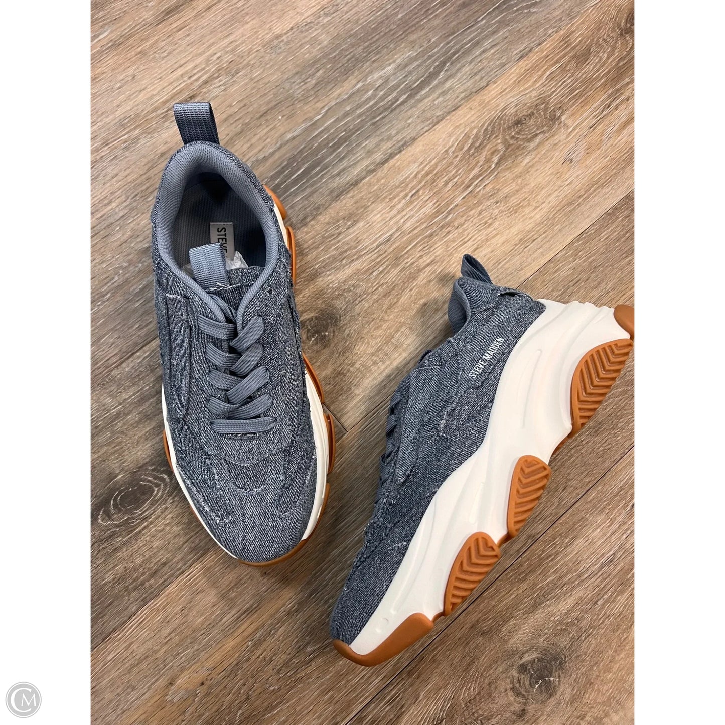 Shoes Sneakers By Steve Madden In Blue Denim, Size: 9.5