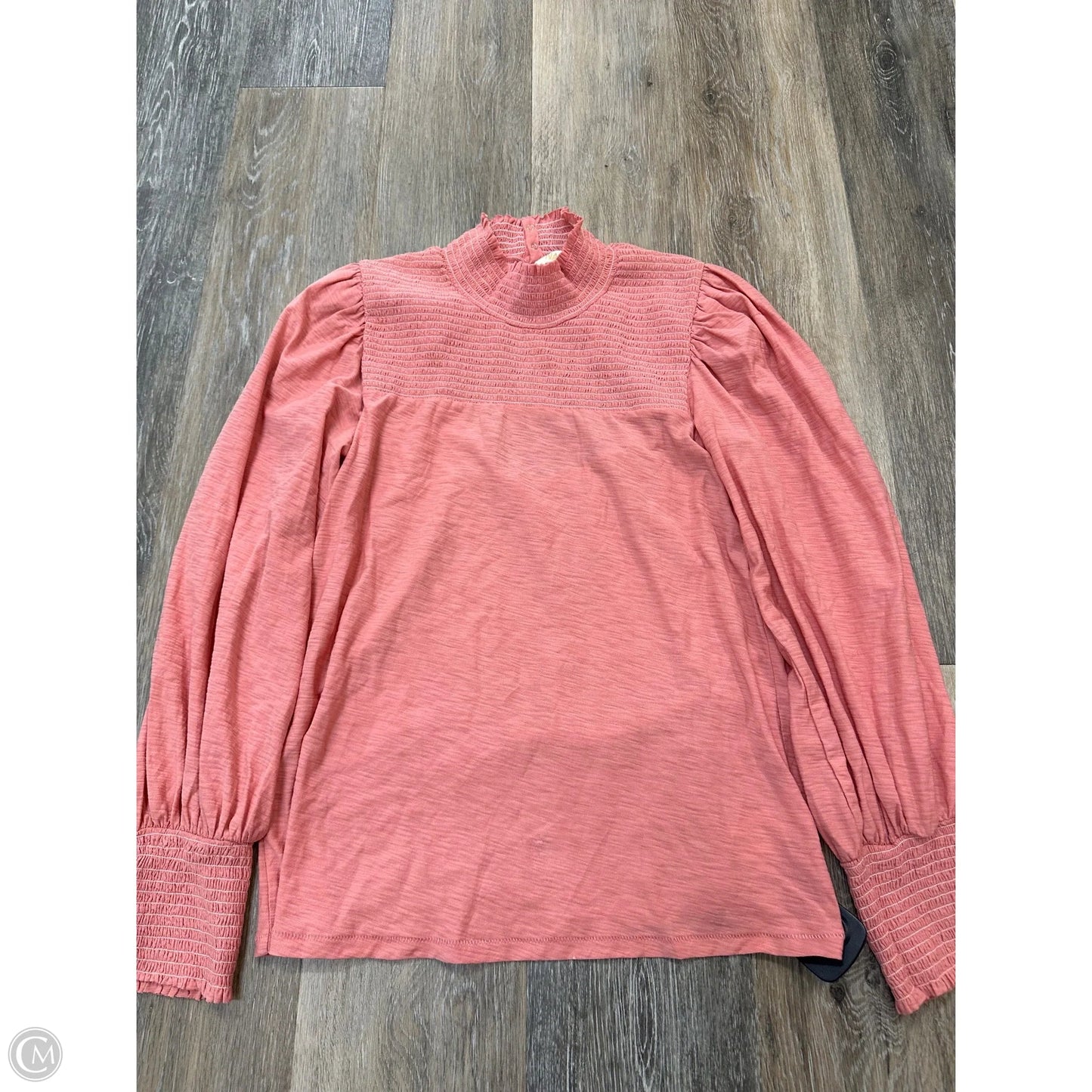 Top Long Sleeve By Nation In Peach, Size: M