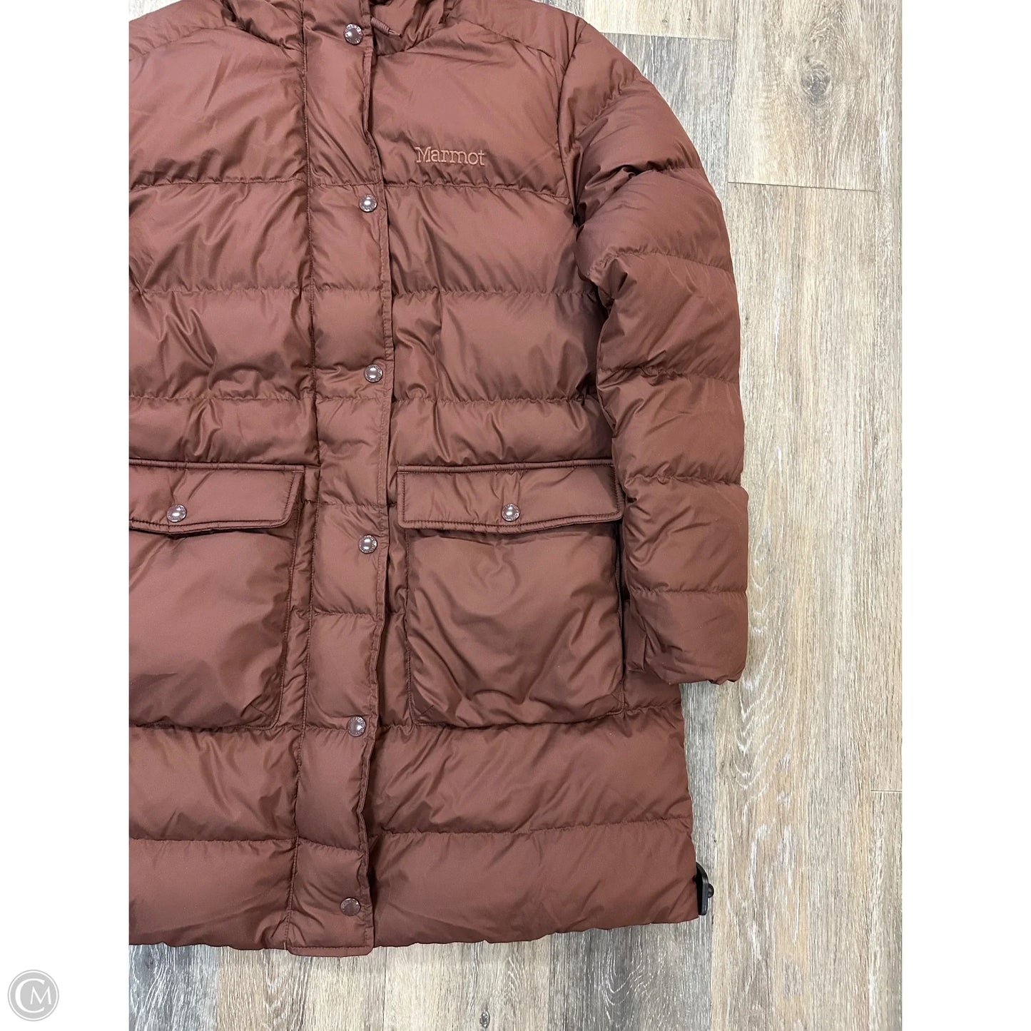 Coat Puffer & Quilted By Marmot In Brown, Size: L