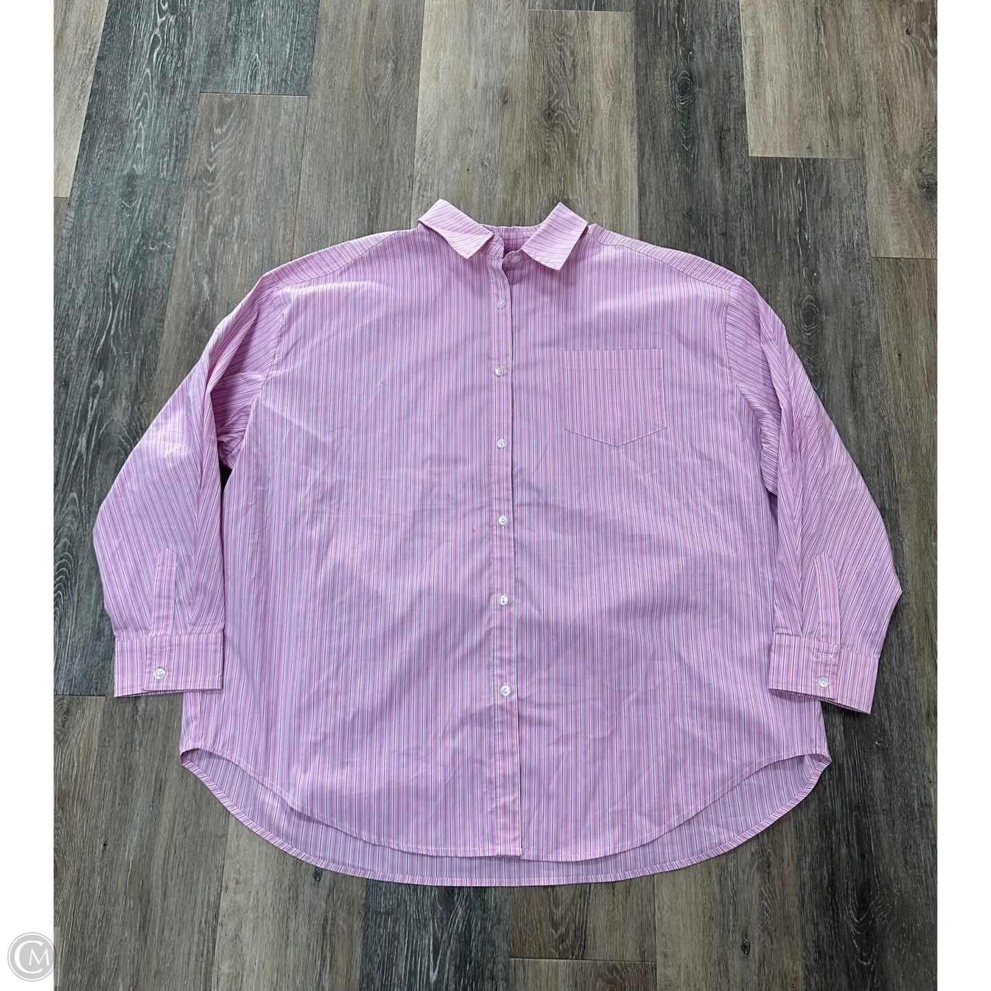 Blouse Long Sleeve By Things Between In Striped Pattern, Size: L