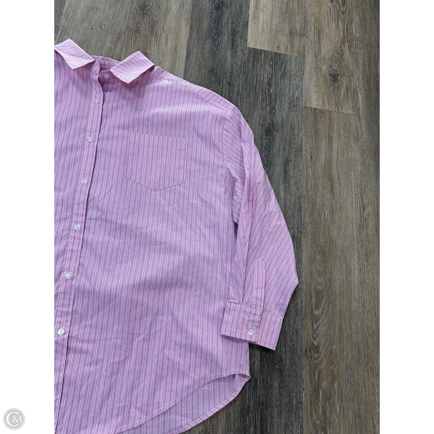 Blouse Long Sleeve By Things Between In Striped Pattern, Size: L