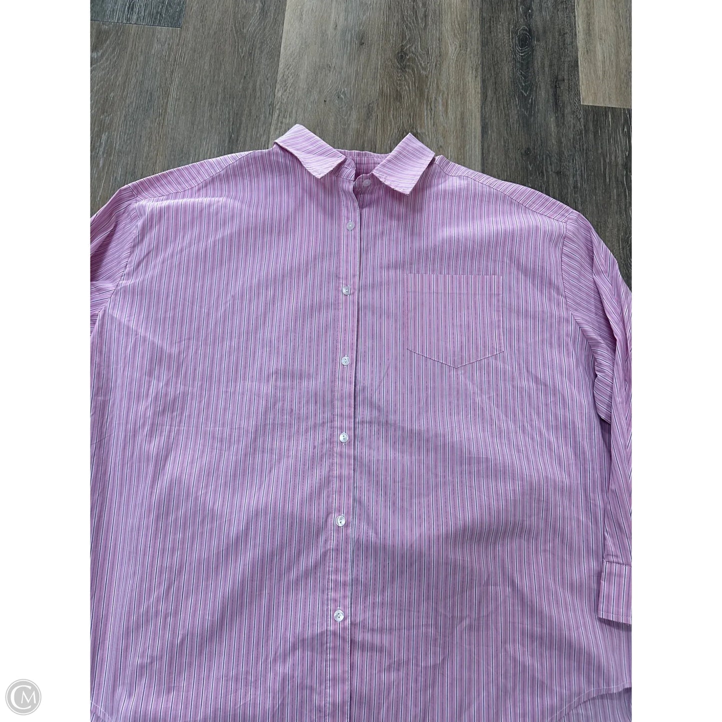 Blouse Long Sleeve By Things Between In Striped Pattern, Size: L