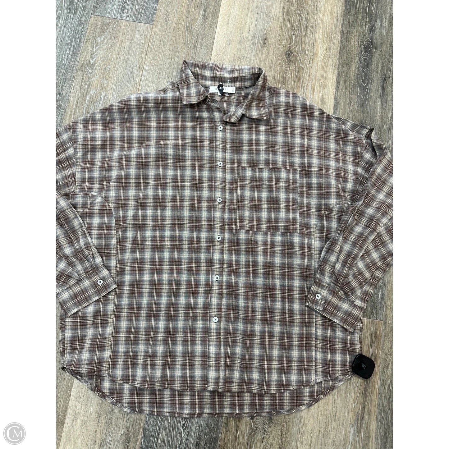 Blouse Long Sleeve By Mod Ref In Brown, Size: M