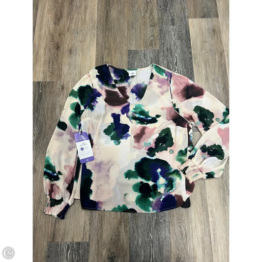 Blouse Long Sleeve By Cabi In Floral Print, Size: M