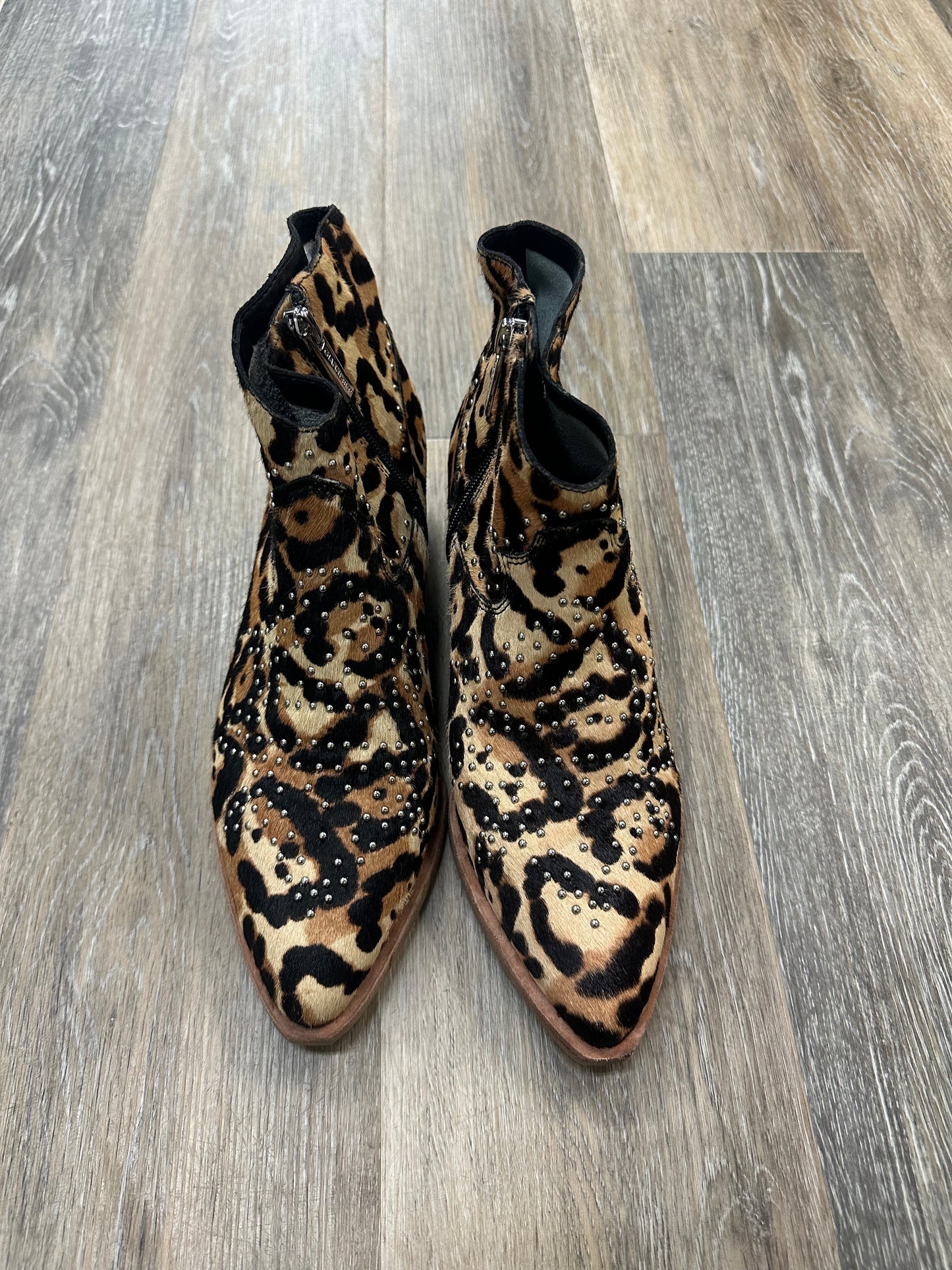 Animal Print Boots Ankle Heels Gianni Bini, Size 9.5