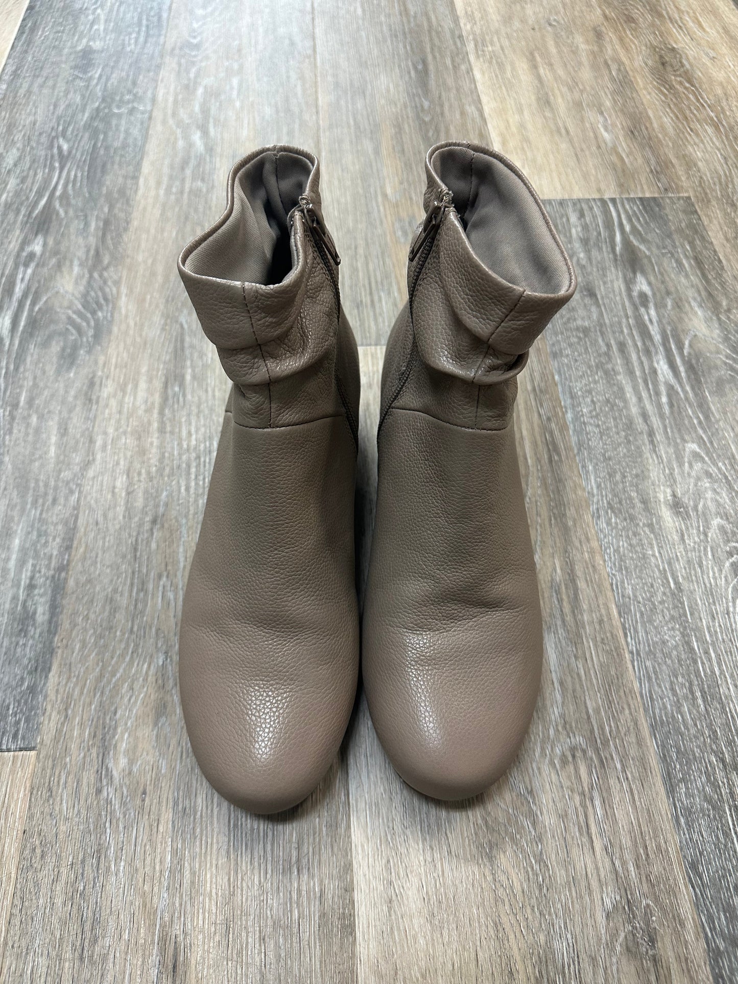 Brown Boots Ankle Heels Abeo, Size 9
