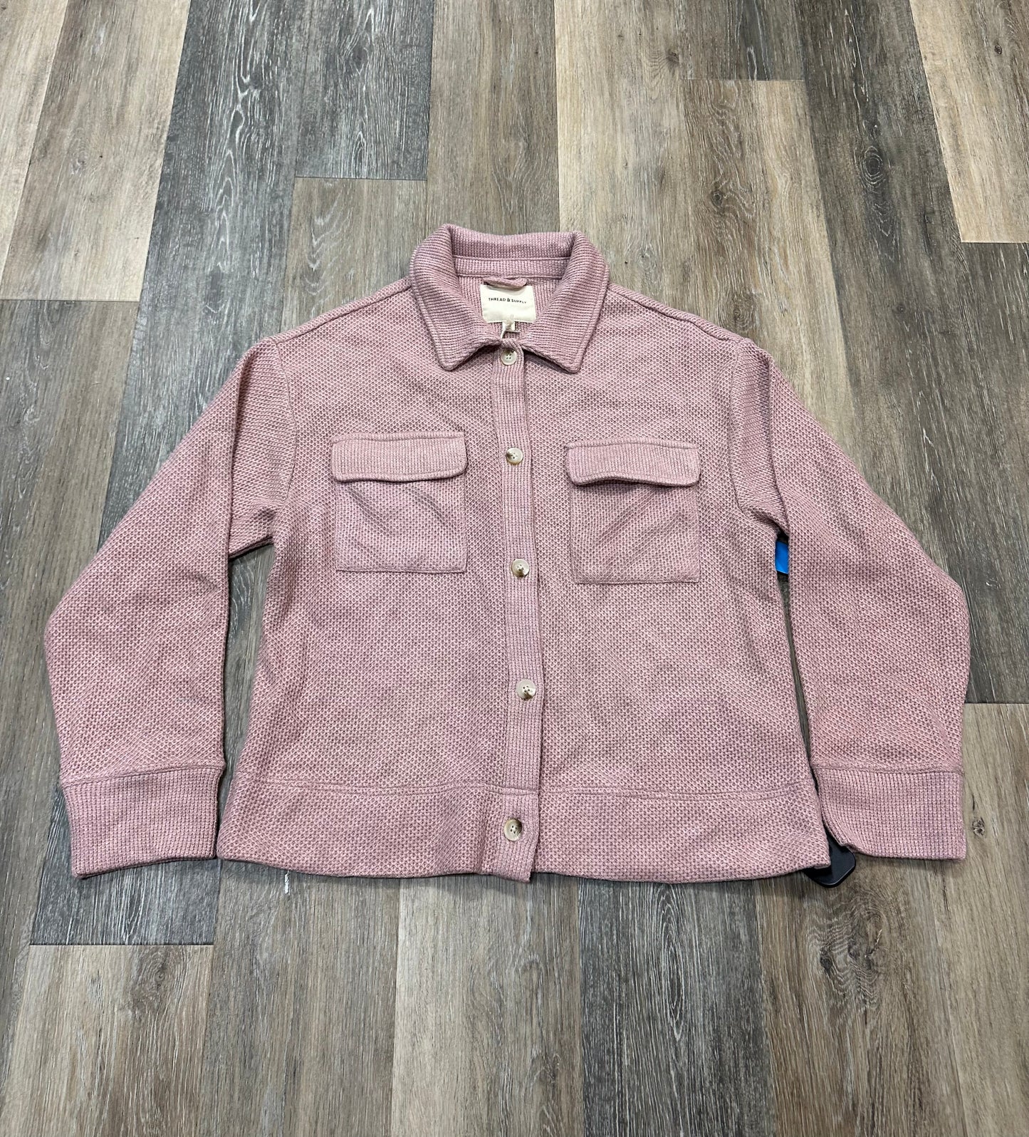 Jacket Shirt By Thread And Supply In Pink, Size: L