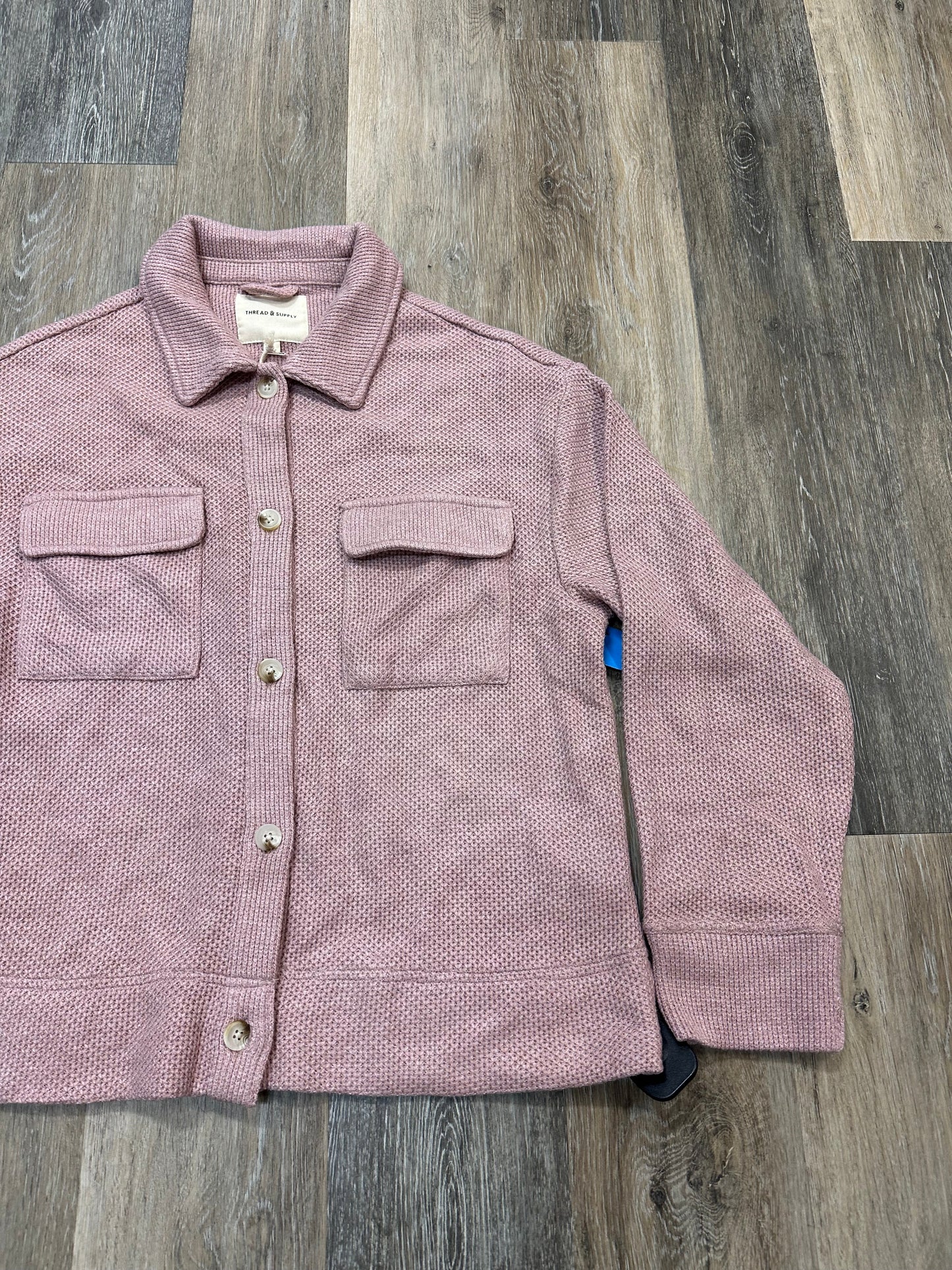 Jacket Shirt By Thread And Supply In Pink, Size: L