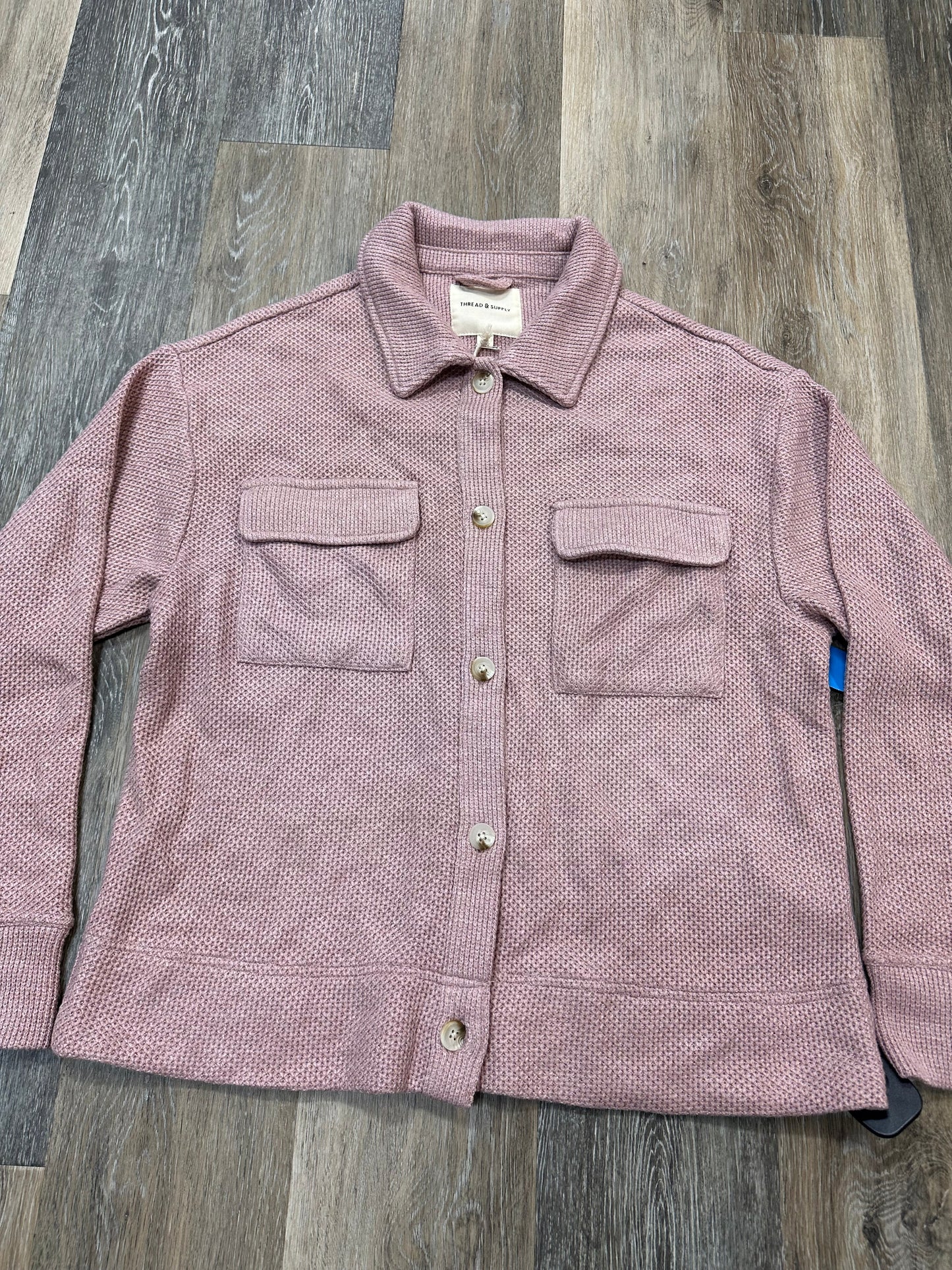 Jacket Shirt By Thread And Supply In Pink, Size: L