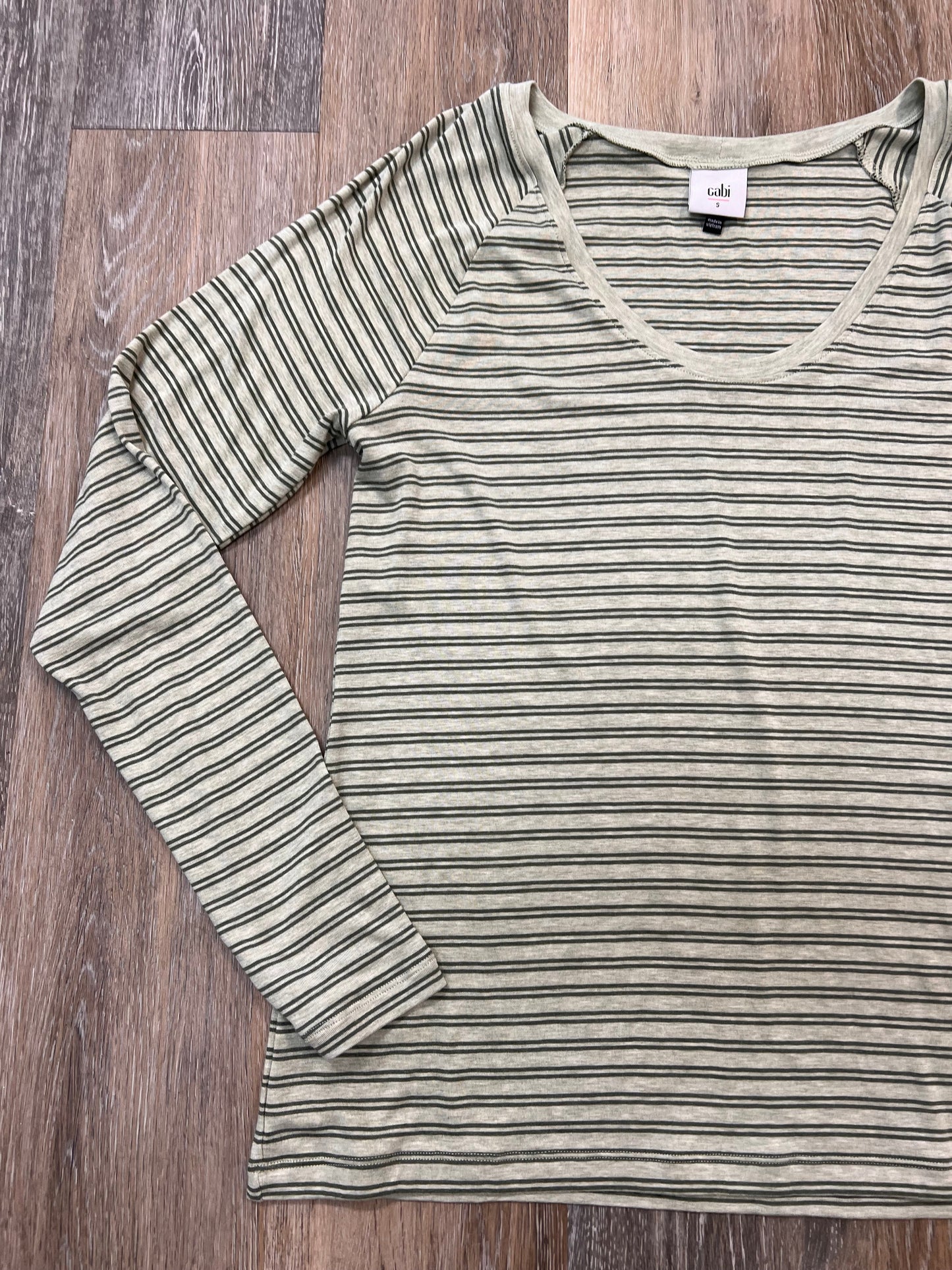 Top Long Sleeve By Cabi In Striped, Size: S