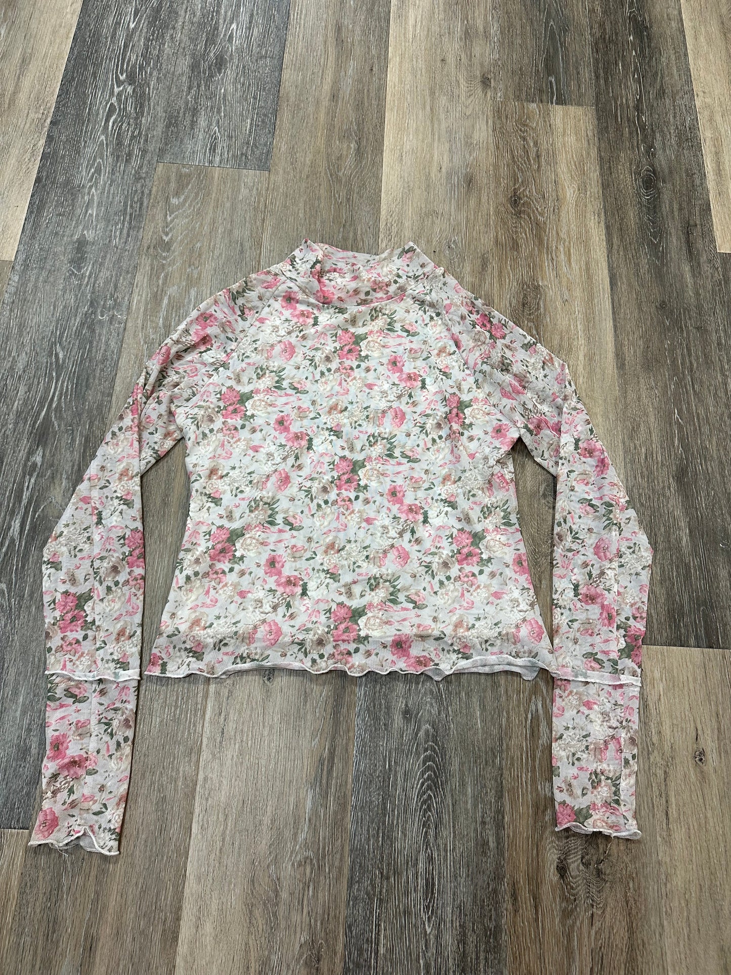 Top Long Sleeve By Promesa In Floral Print, Size: L