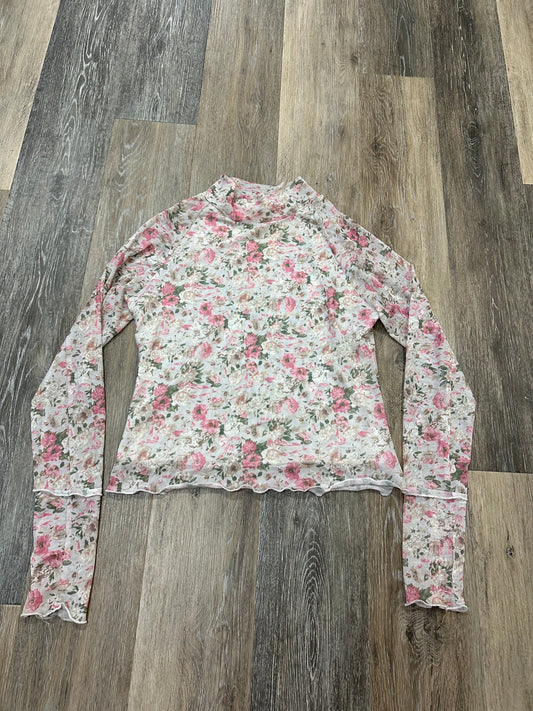 Top Long Sleeve By Promesa In Floral Print, Size: L