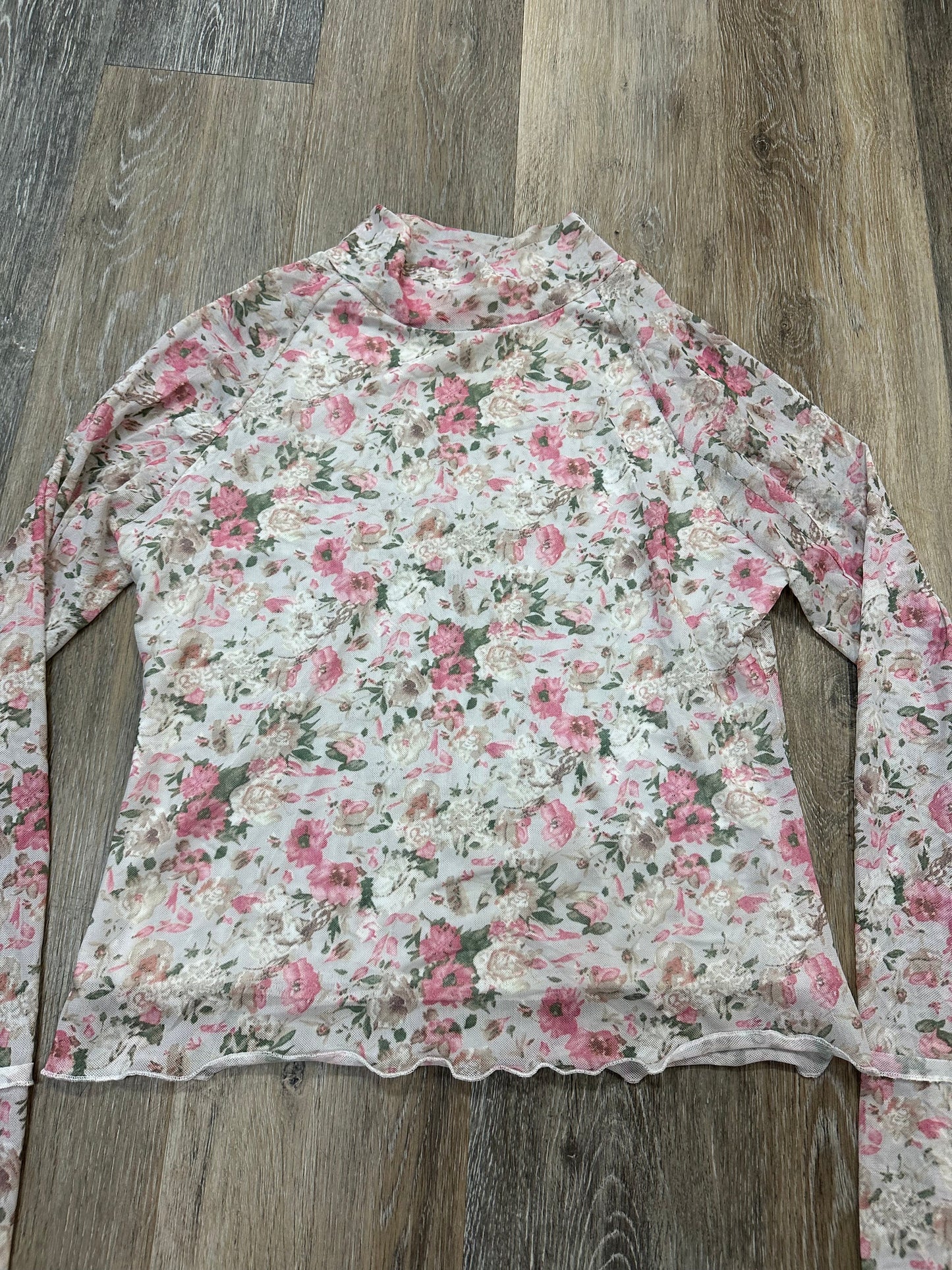 Top Long Sleeve By Promesa In Floral Print, Size: L