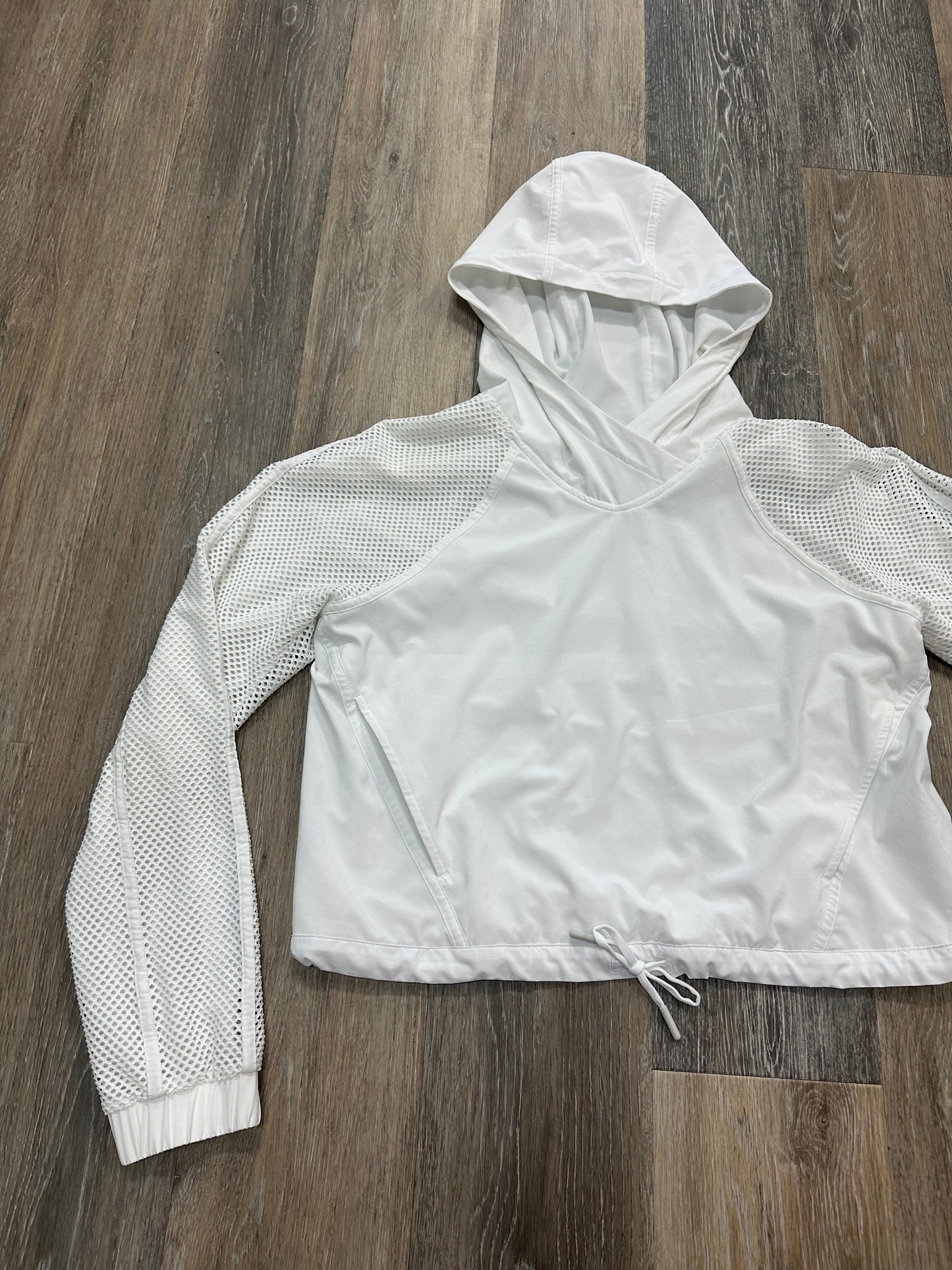 White Athletic Sweatshirt Hoodie Lululemon, Size 6
