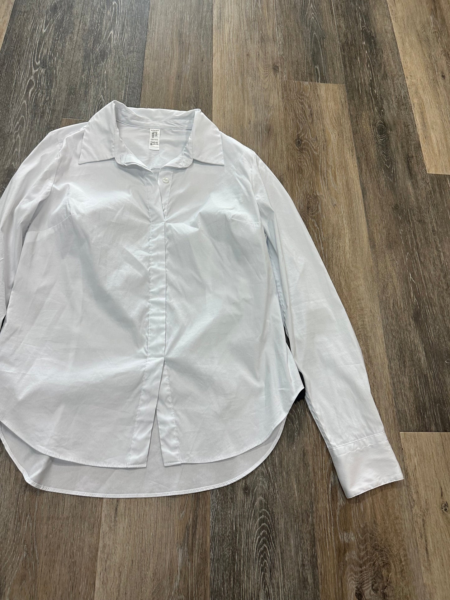 White Blouse Long Sleeve Spanx, Size M