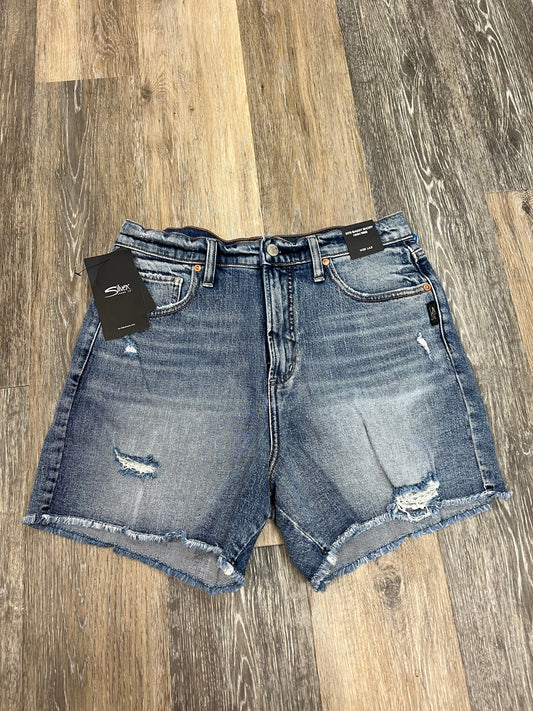 Blue Denim Shorts Silver, Size 6/28