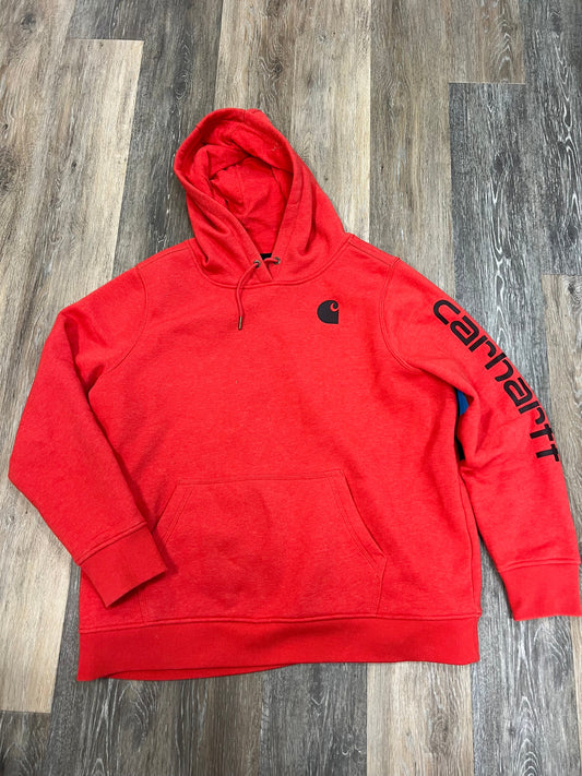 Red Athletic Sweatshirt Hoodie Carhartt, Size Xxl