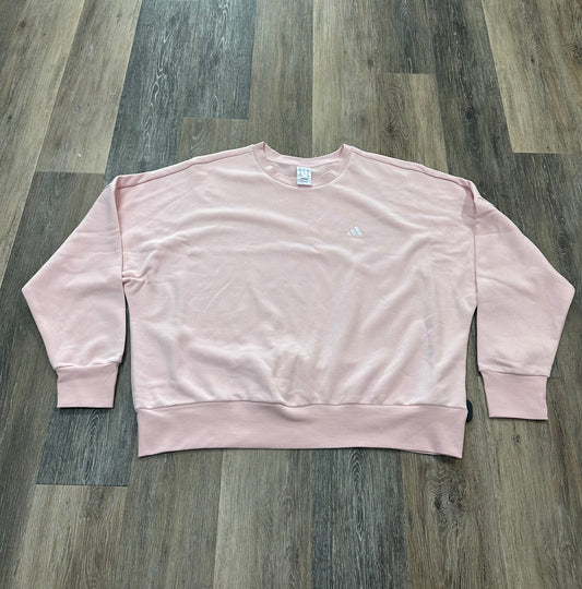 Pink Athletic Sweatshirt Crewneck Adidas, Size 1x