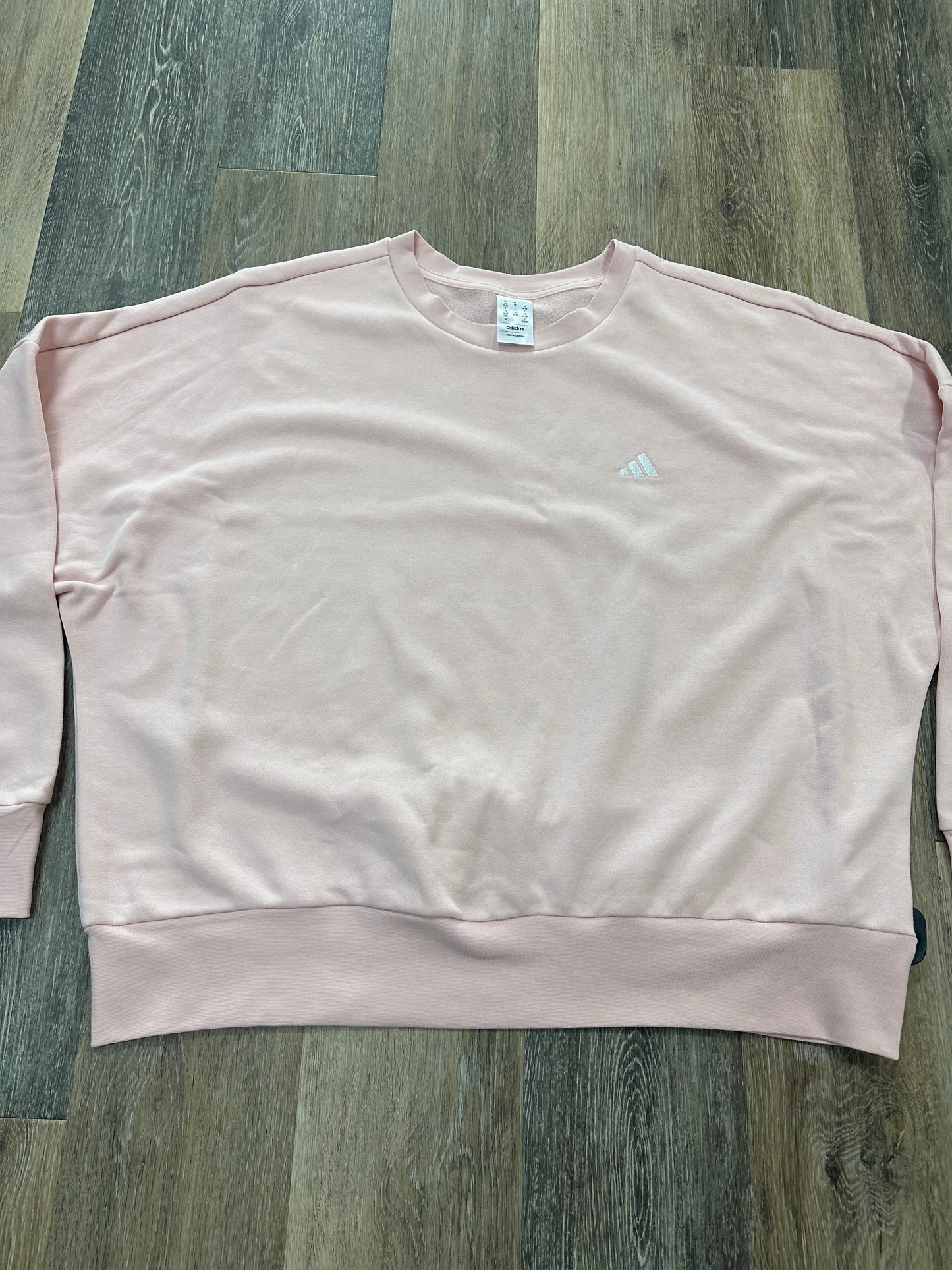 Pink Athletic Sweatshirt Crewneck Adidas, Size 1x