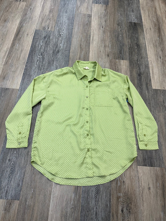 Blouse Long Sleeve By Hem & Thread In Green, Size: M